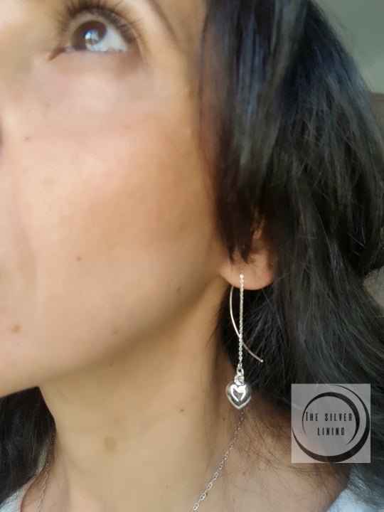 Aretes de plata 925, Corazón baby de globo
