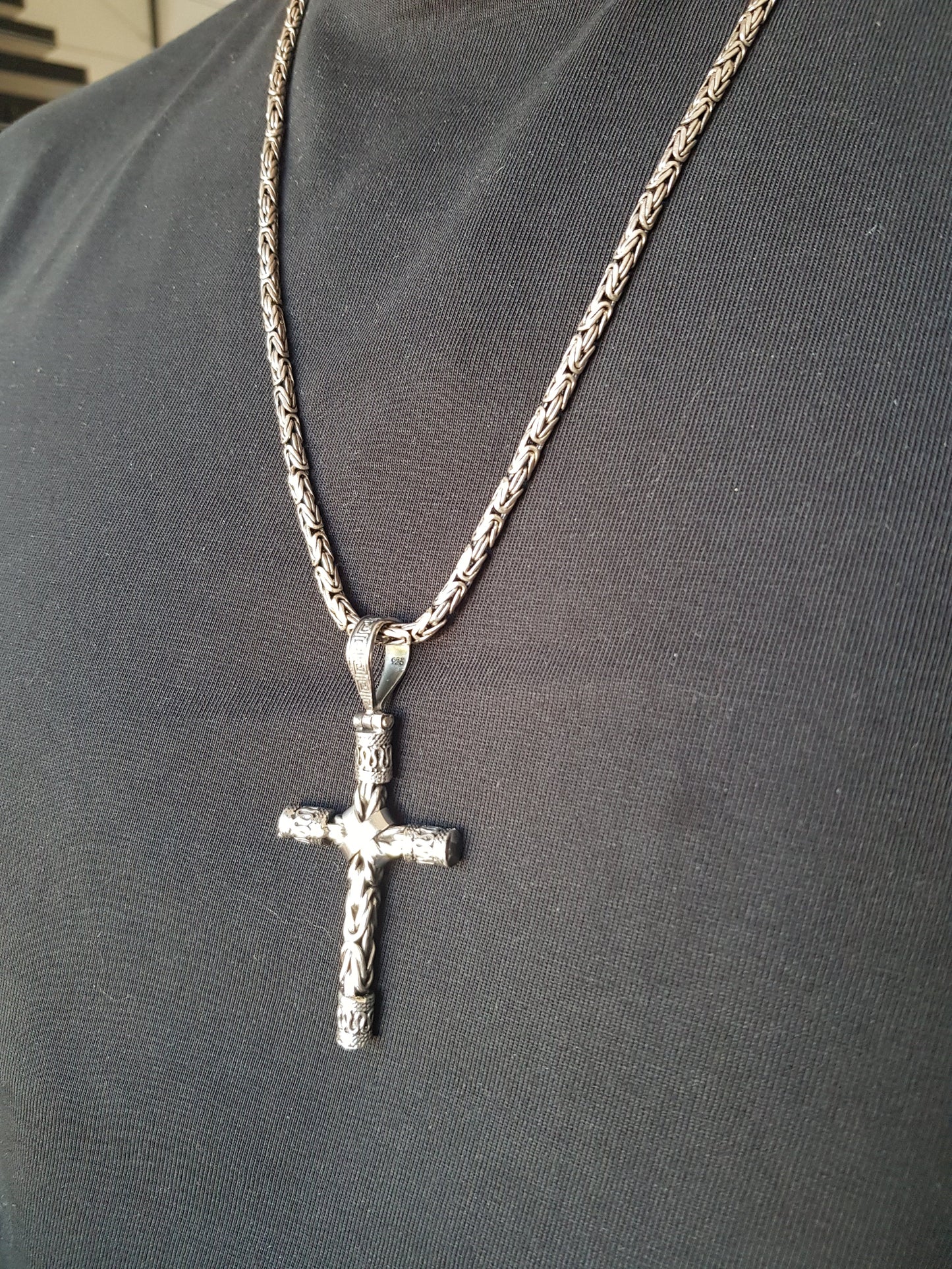 Cadena de plata 925, Tejido Bali de 2mm de grosor y 60cms de largo