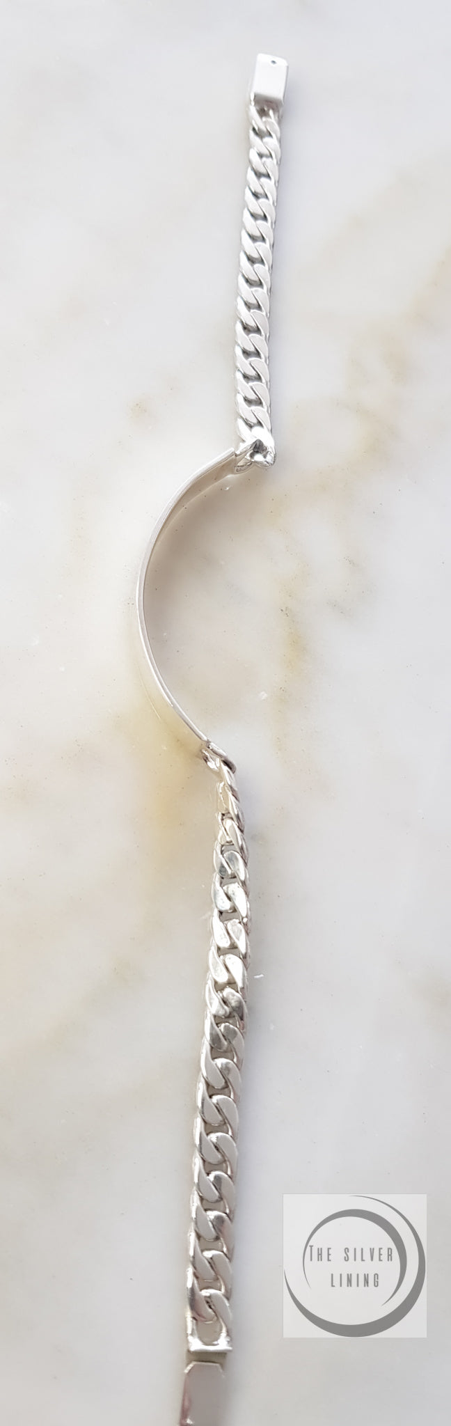 Pulsera (Esclava) de plata 925, Pulsera con tejido de barbada 21cm (8 1/4") largo