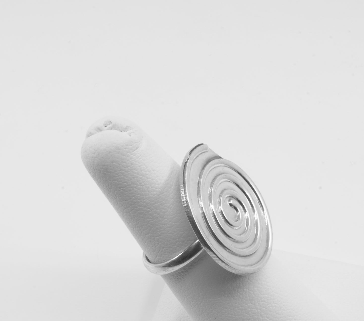 Anillo plata solida 925, espiral plano, talla ajustable