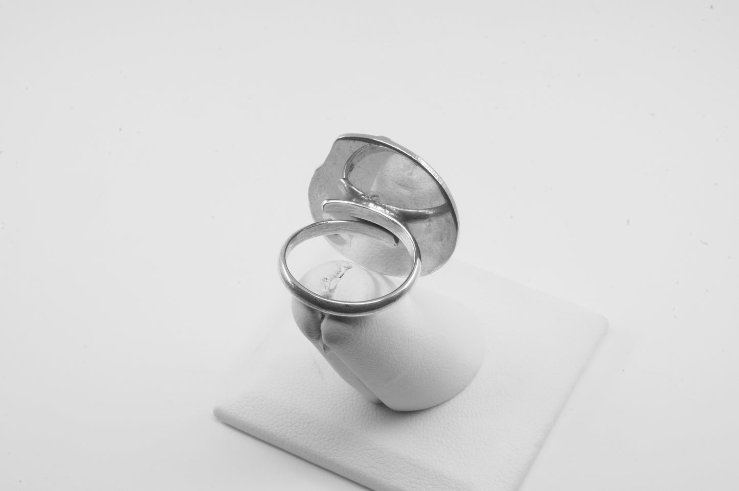 Anillo plata solida 925, espiral plano, talla ajustable
