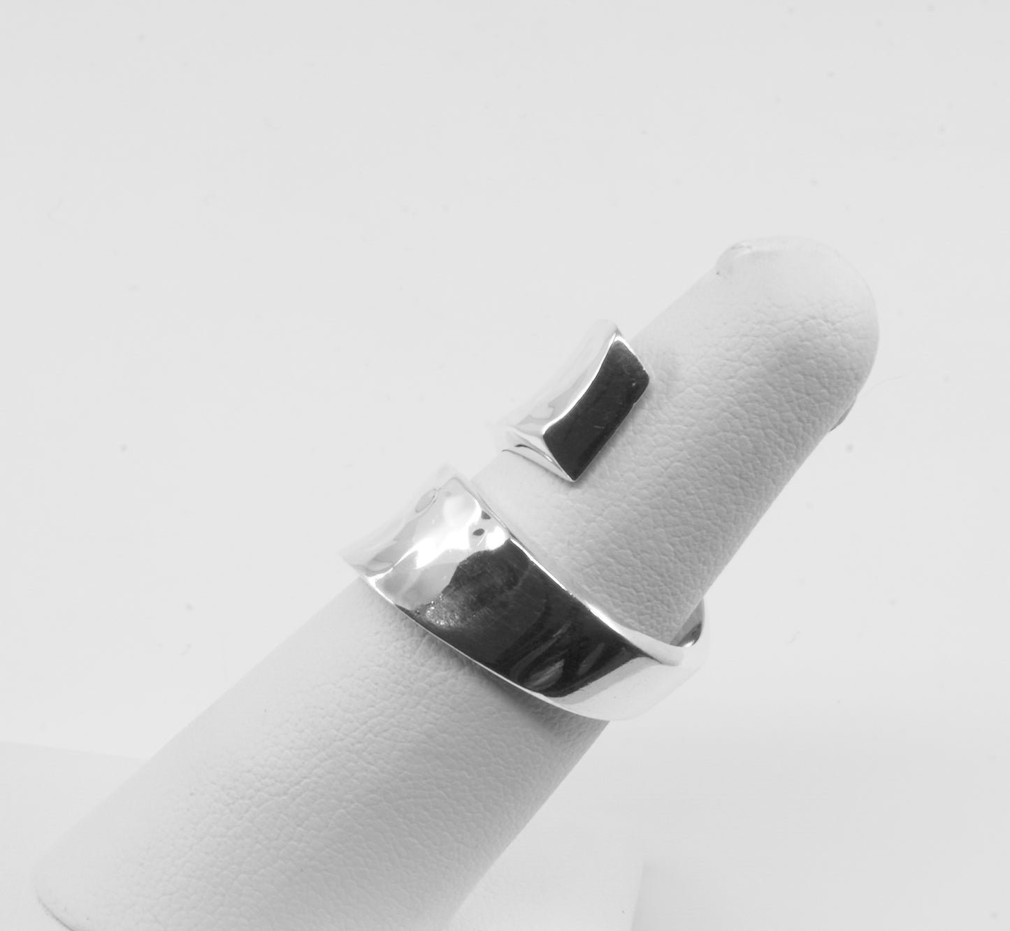 Anillo plata sólida 925, alargado con 2 brazos
