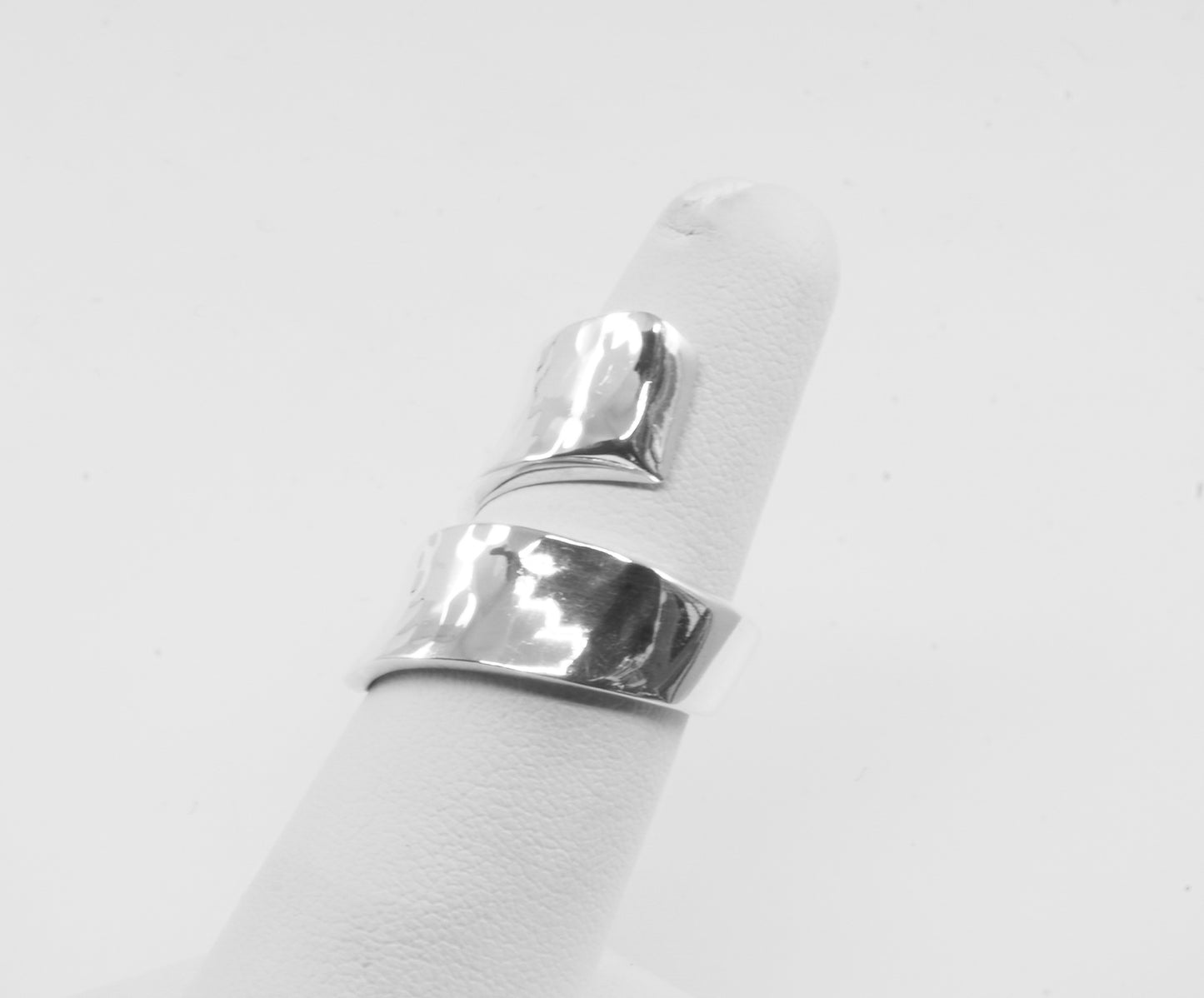 Anillo plata sólida 925, alargado con 2 brazos