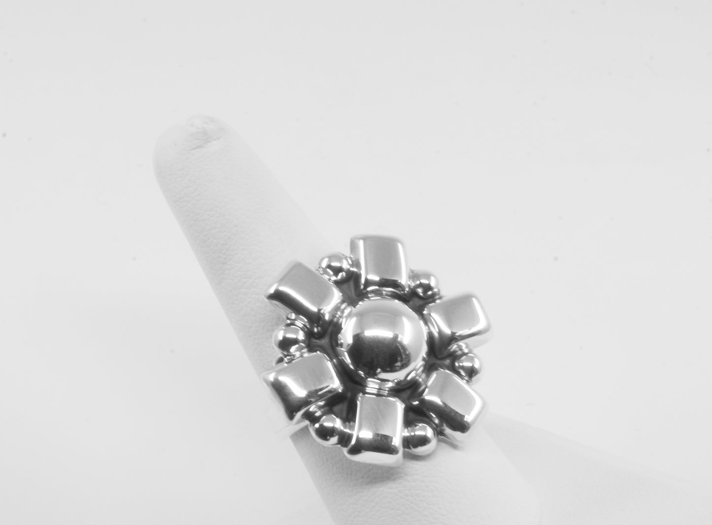 Anillo Plata Solida 925 Sol Estilizado Ajustable