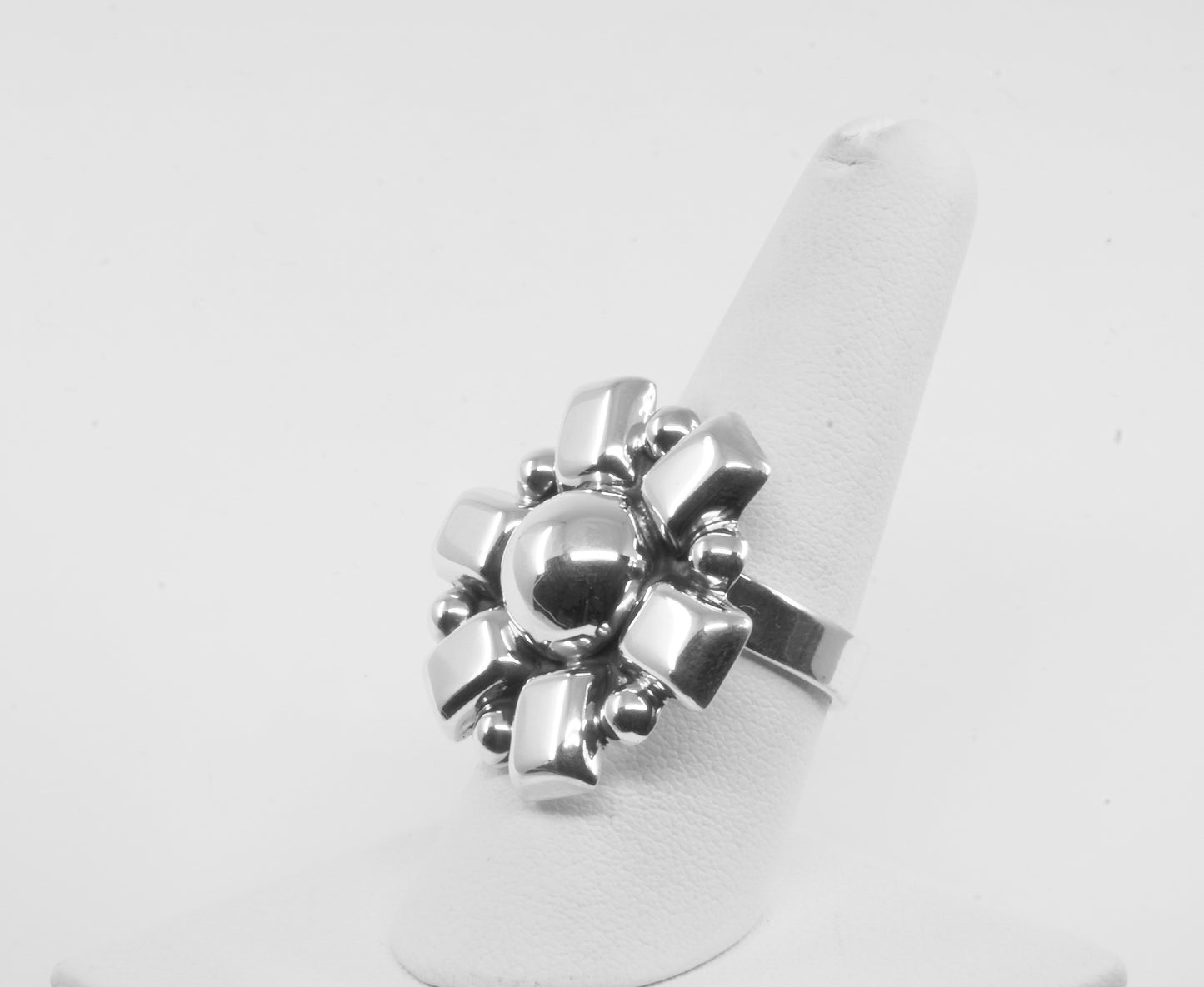 Anillo Plata Solida 925 Sol Estilizado Ajustable