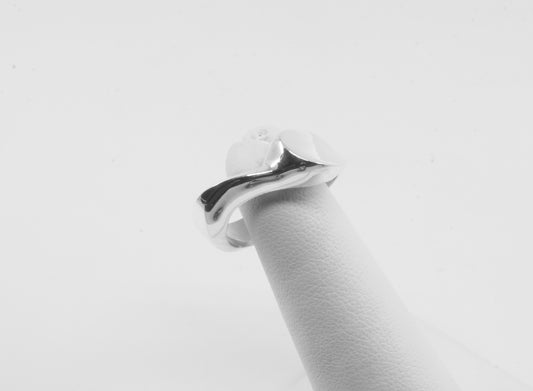 Anillo plata sólida 925, cuchara estilizada lisa