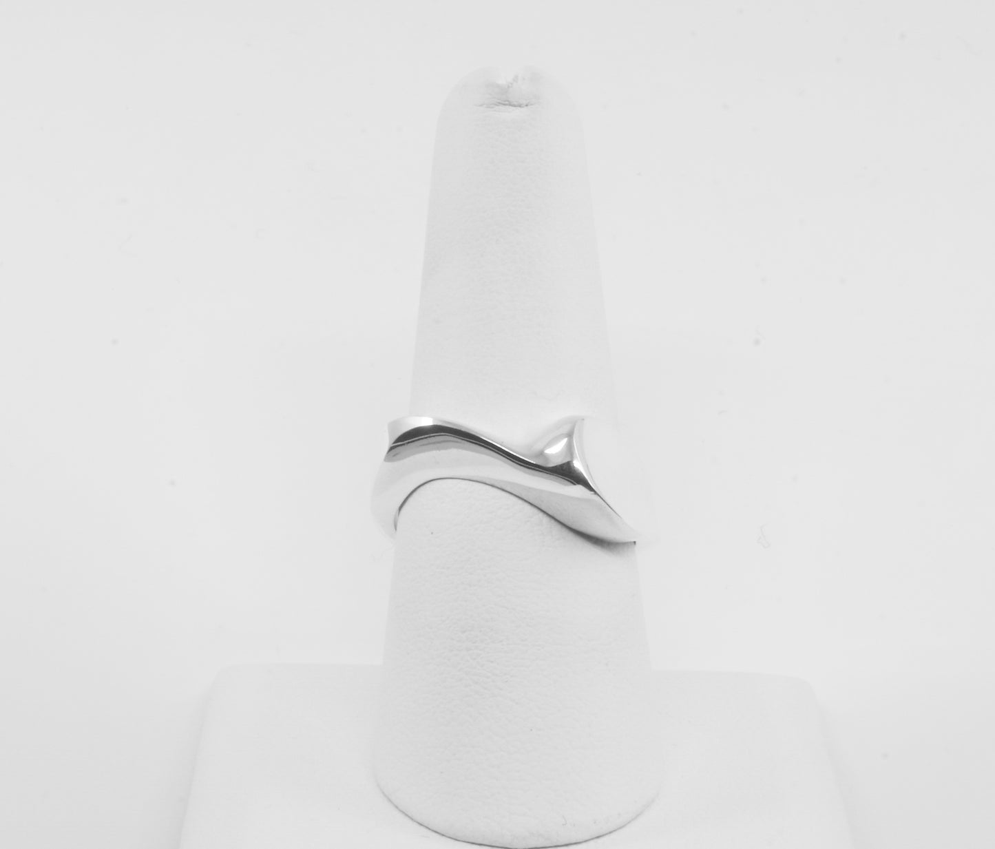 Anillo plata sólida 925, cuchara estilizada lisa