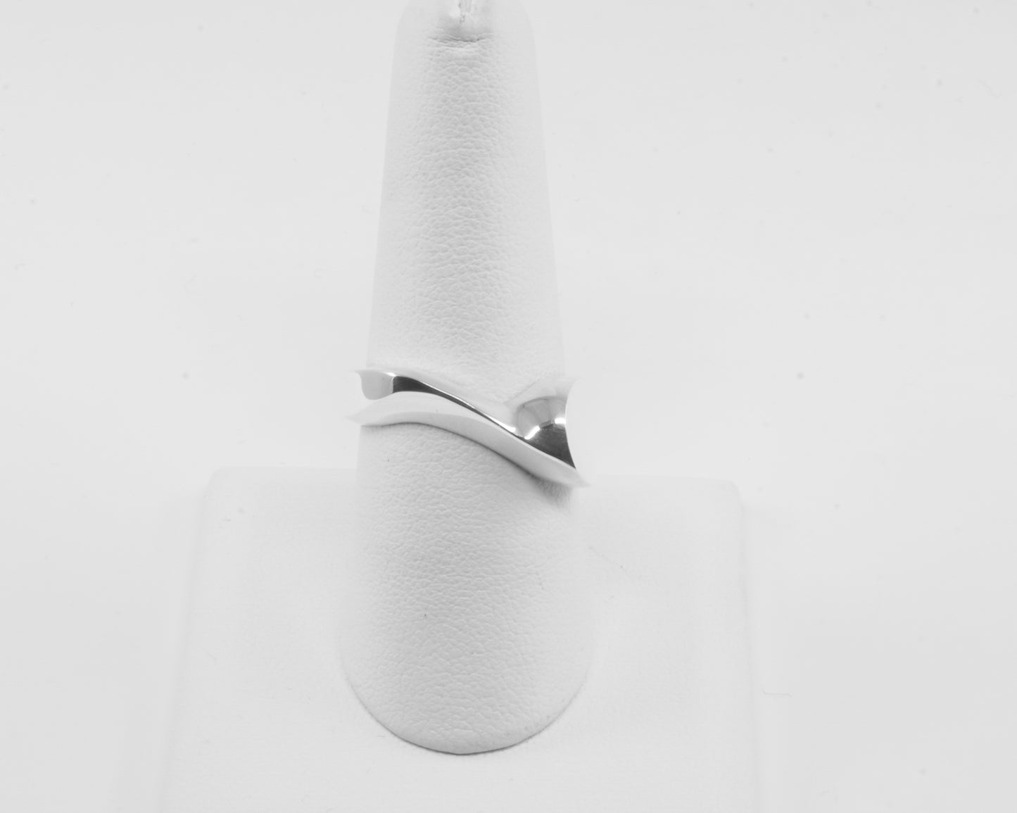Anillo plata sólida 925, cuchara estilizada lisa