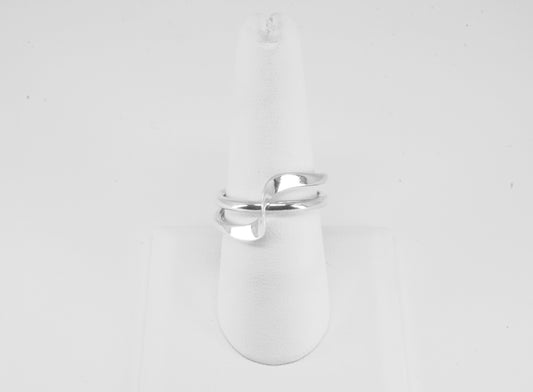 Anillo plata solida 925, signo del infinito bulky estilizado