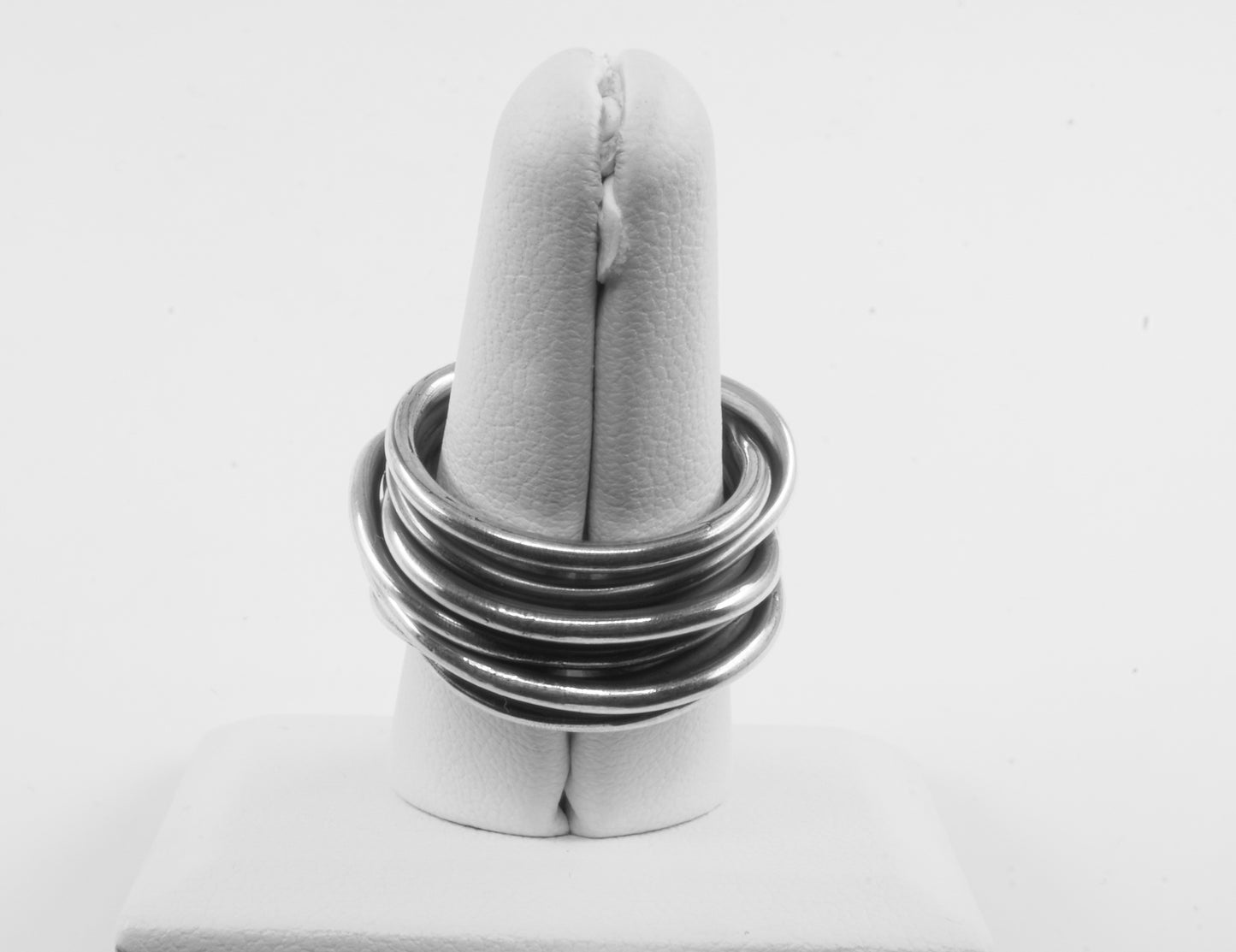 Anillo plata solida 925, múltiples anillos sobrepuestos en barril 14mm