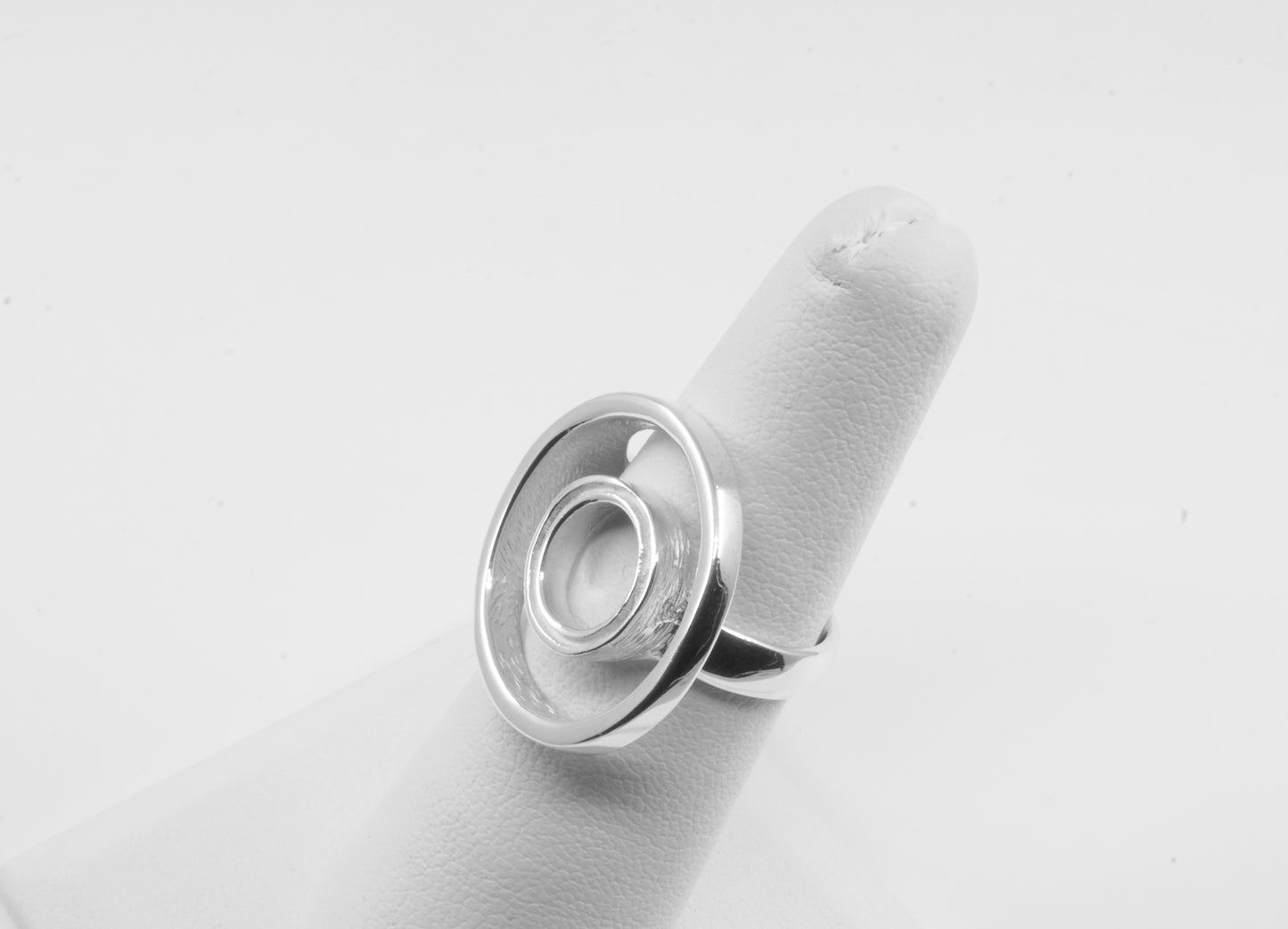 Anillo plata sólida 925, 2 círculos paralelos
