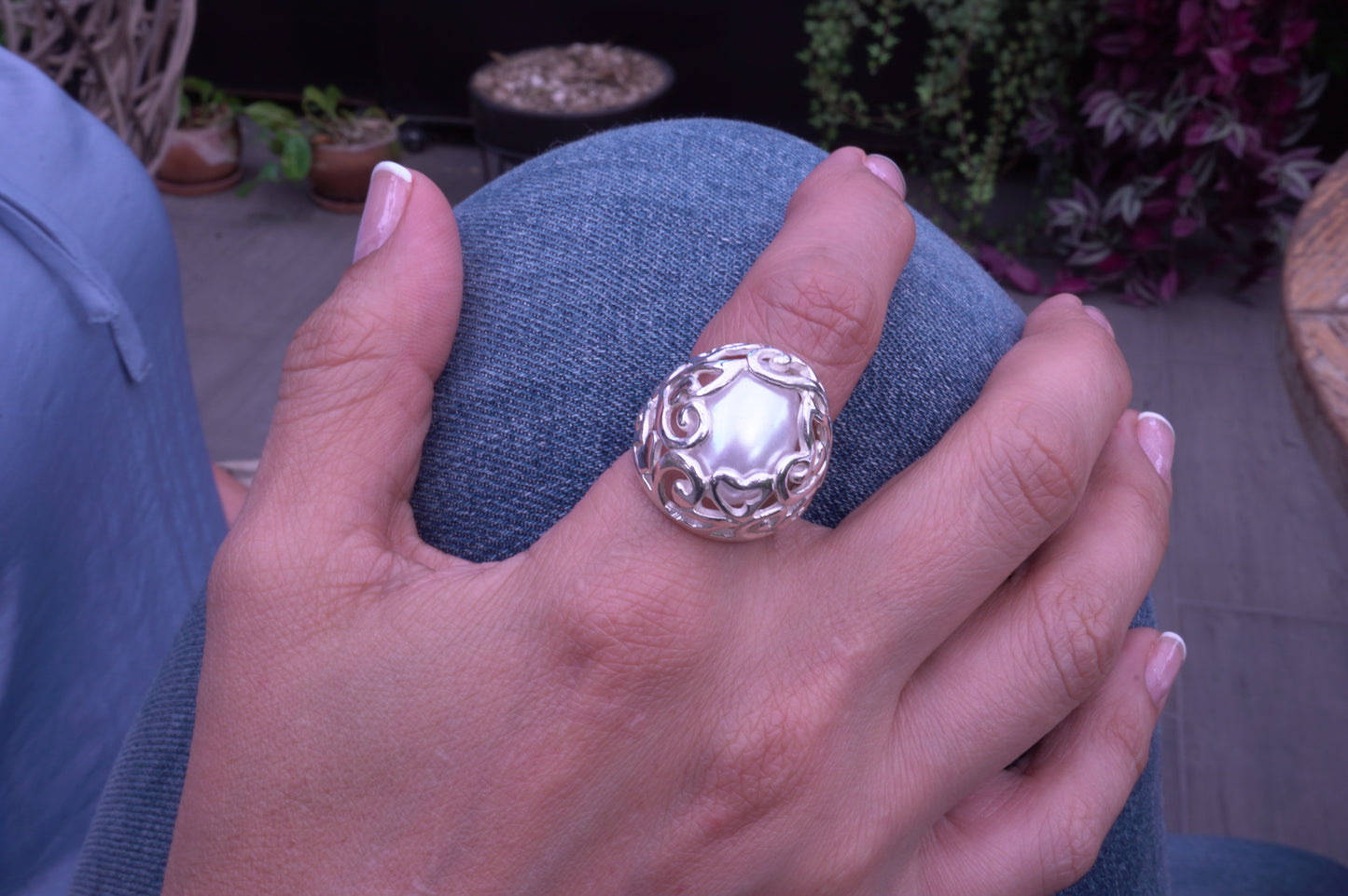 Anillo plata solida 925, diseño místico garigoleado