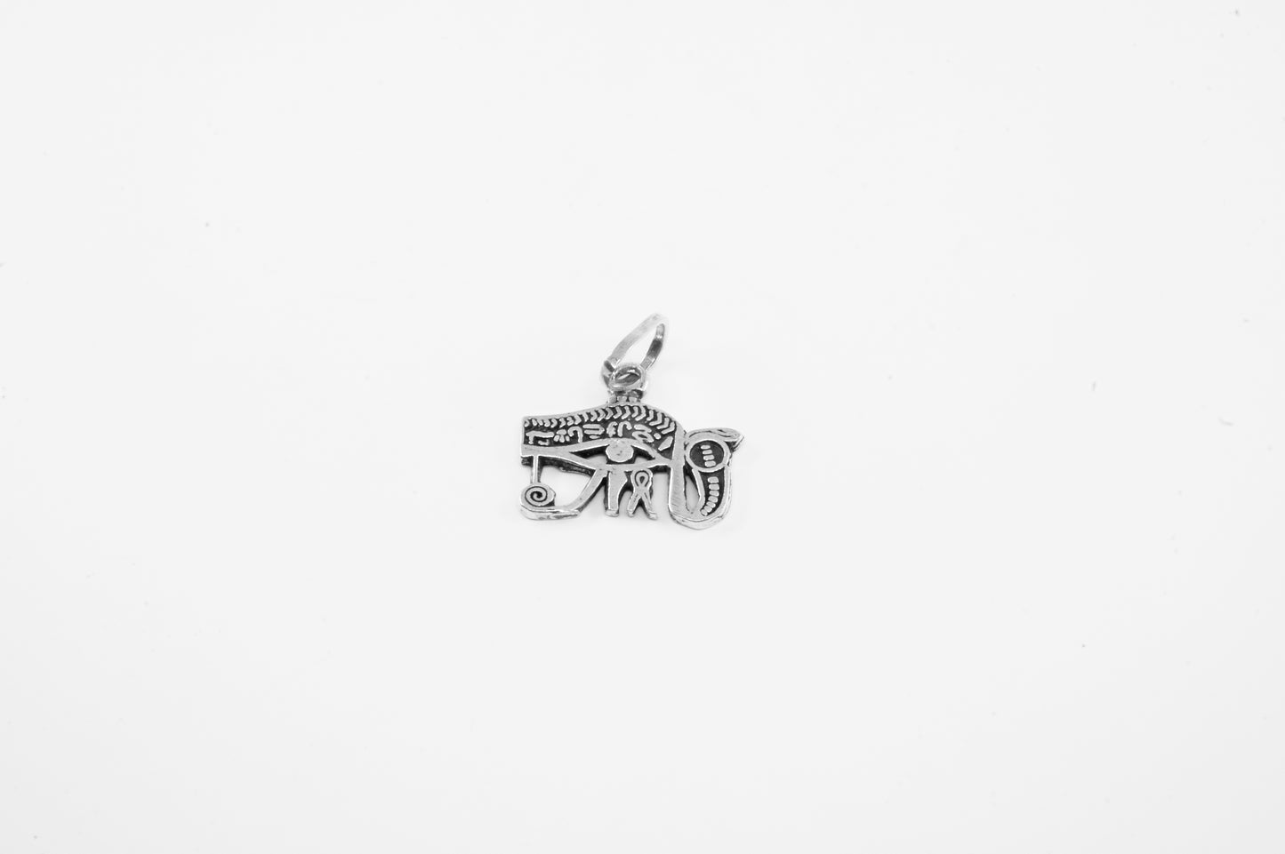 Dije de plata solida 925, Ojo de Horus o Ra (cadena incluída)