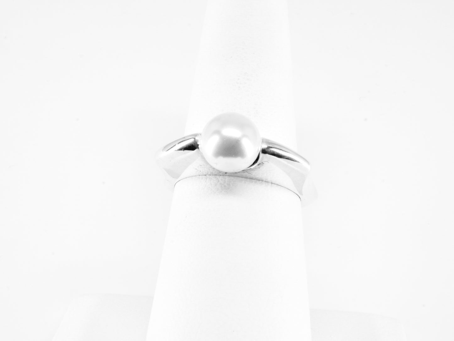 Anillo plata solida 925, culture con perla sintetica cadena incluida
