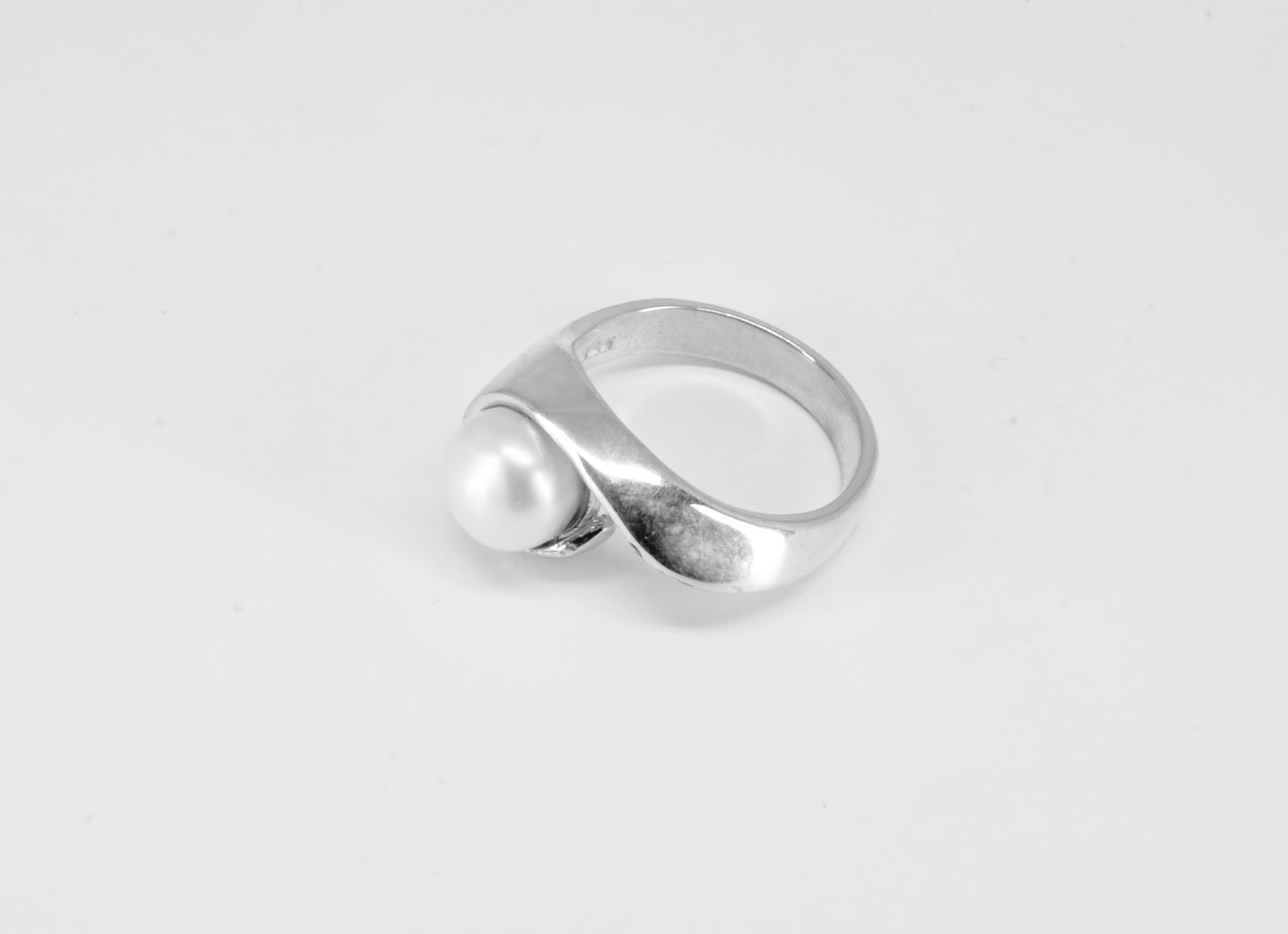 Anillo plata solida 925, oceano con perla sintetica