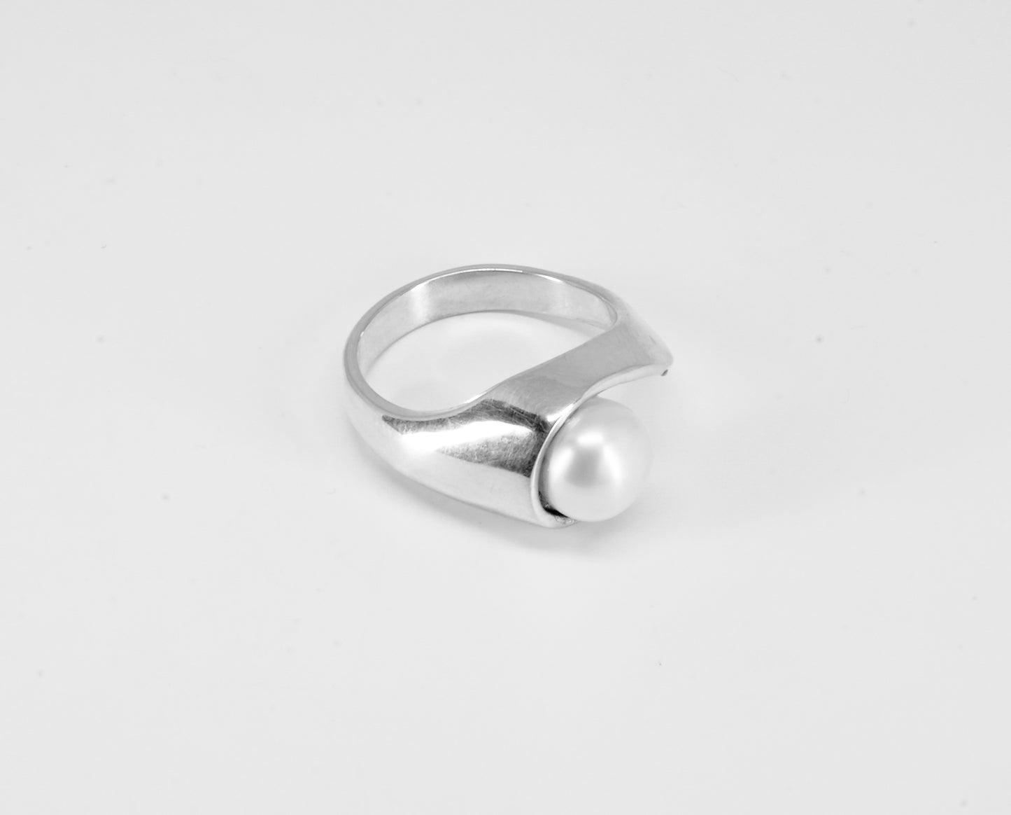 Anillo plata solida 925, oceano con perla sintetica