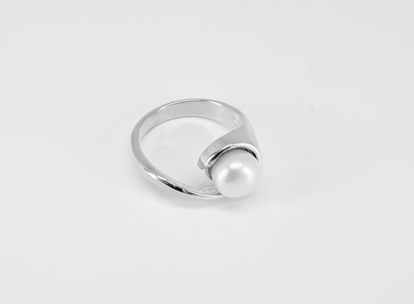 Anillo plata solida 925, oceano con perla sintetica
