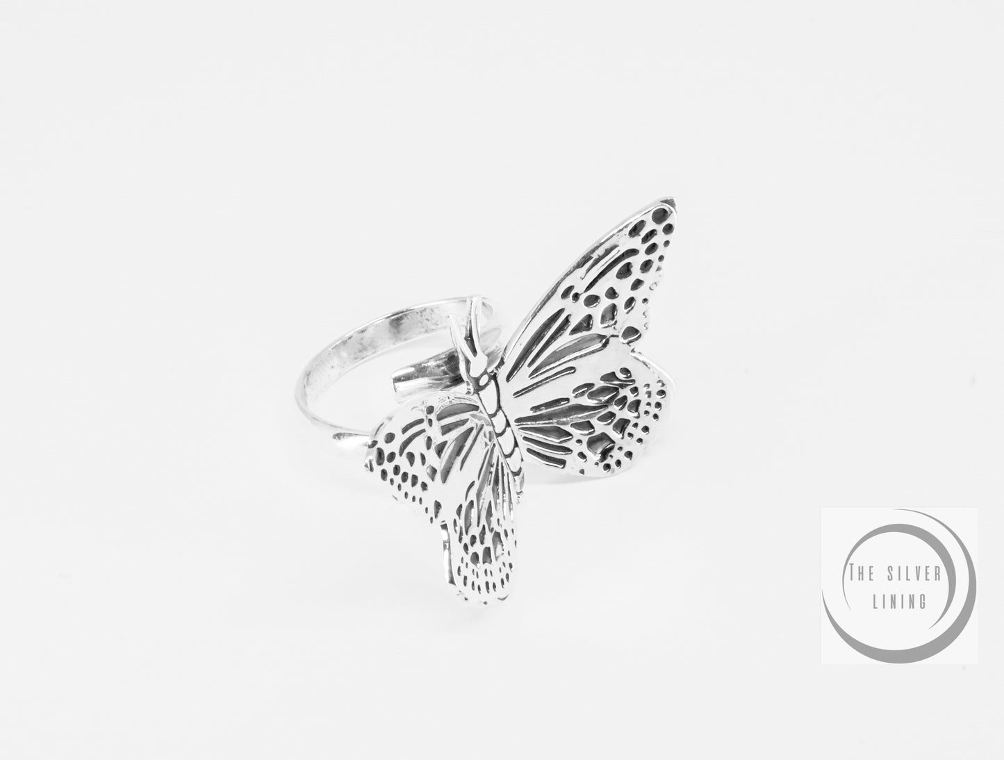 Anillo de plata 925, Mariposa al vuelo calada