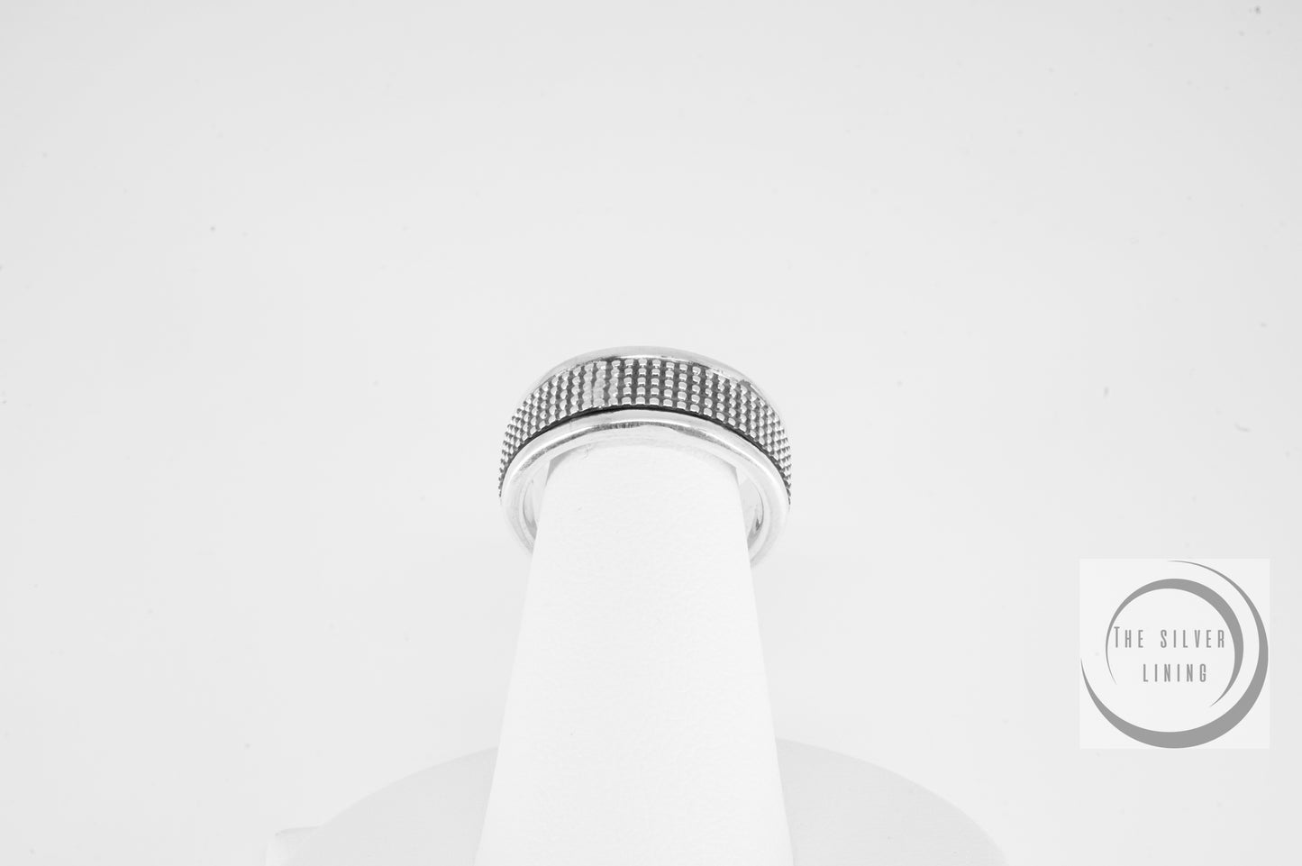 Anillo de plata 925, Spinner con puntos equidistantes
