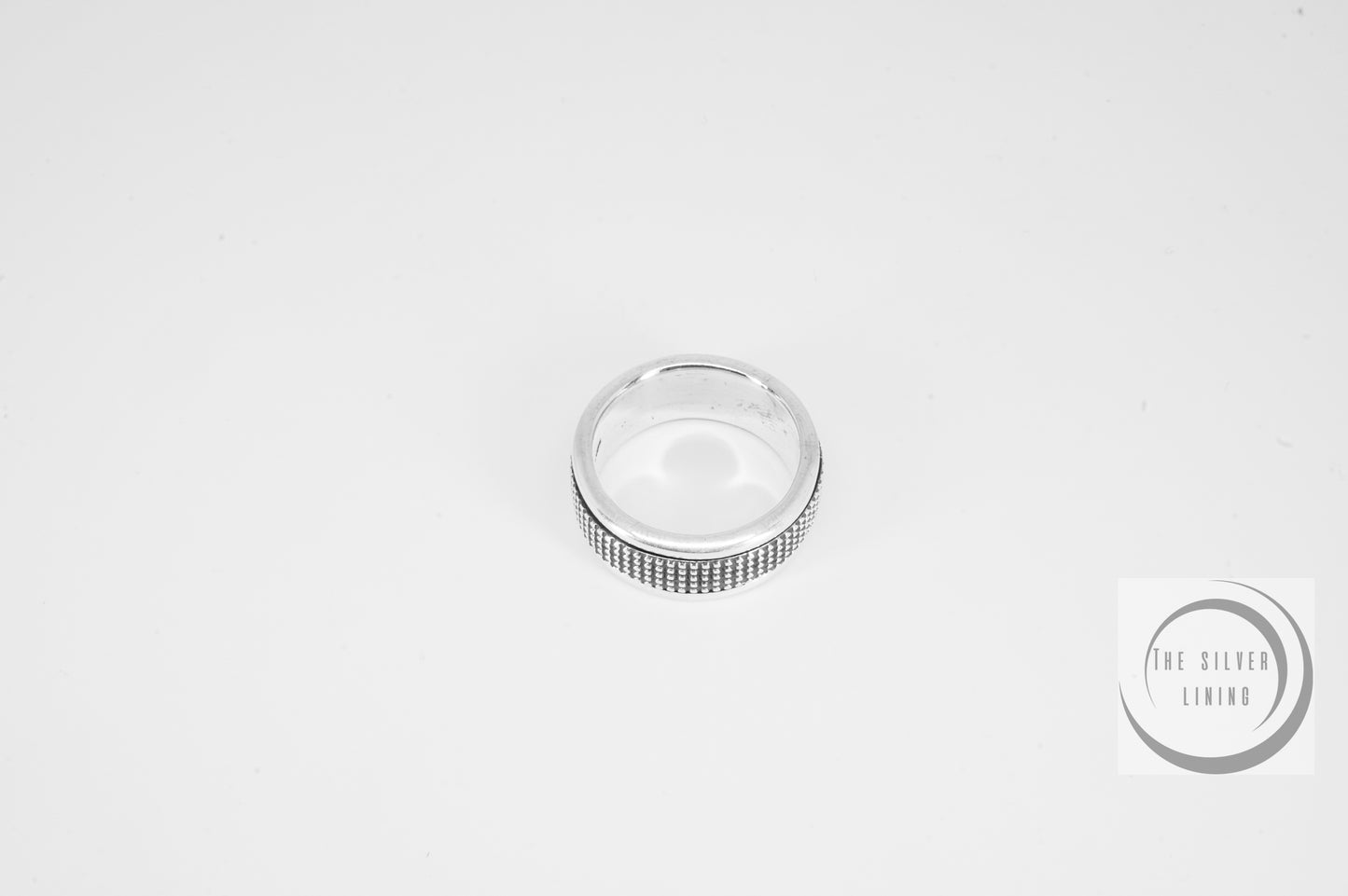 Anillo de plata 925, Spinner con puntos equidistantes