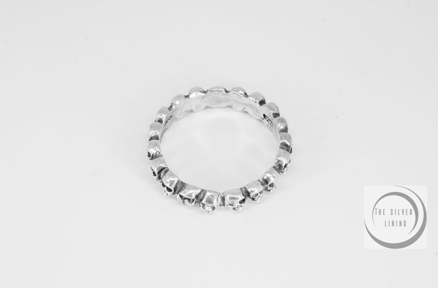 Anillo de plata 925, Argolla de Cabezas de Calaveras mini