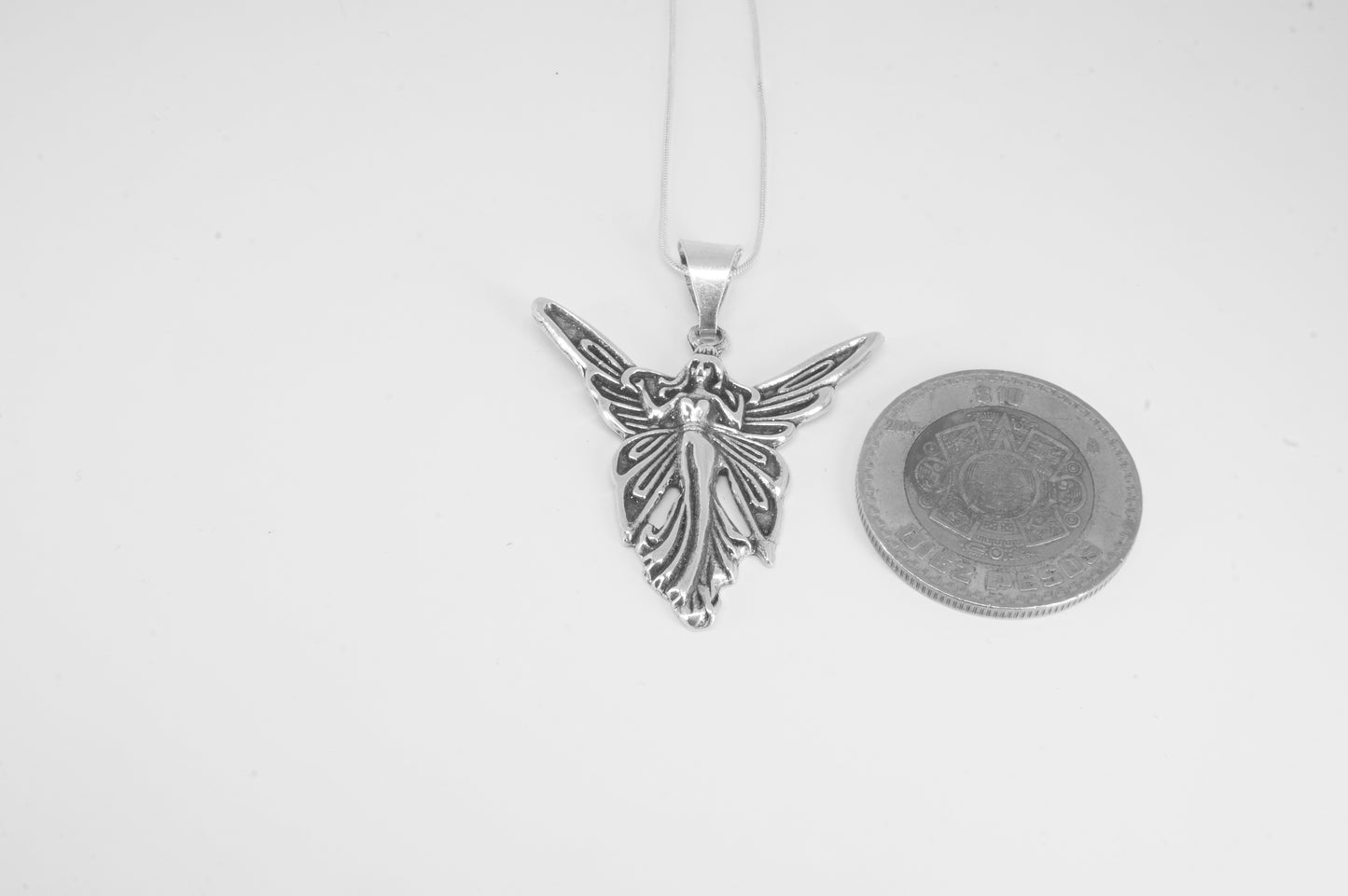 Dije de plata solida 925 Hada con brazos abiertos