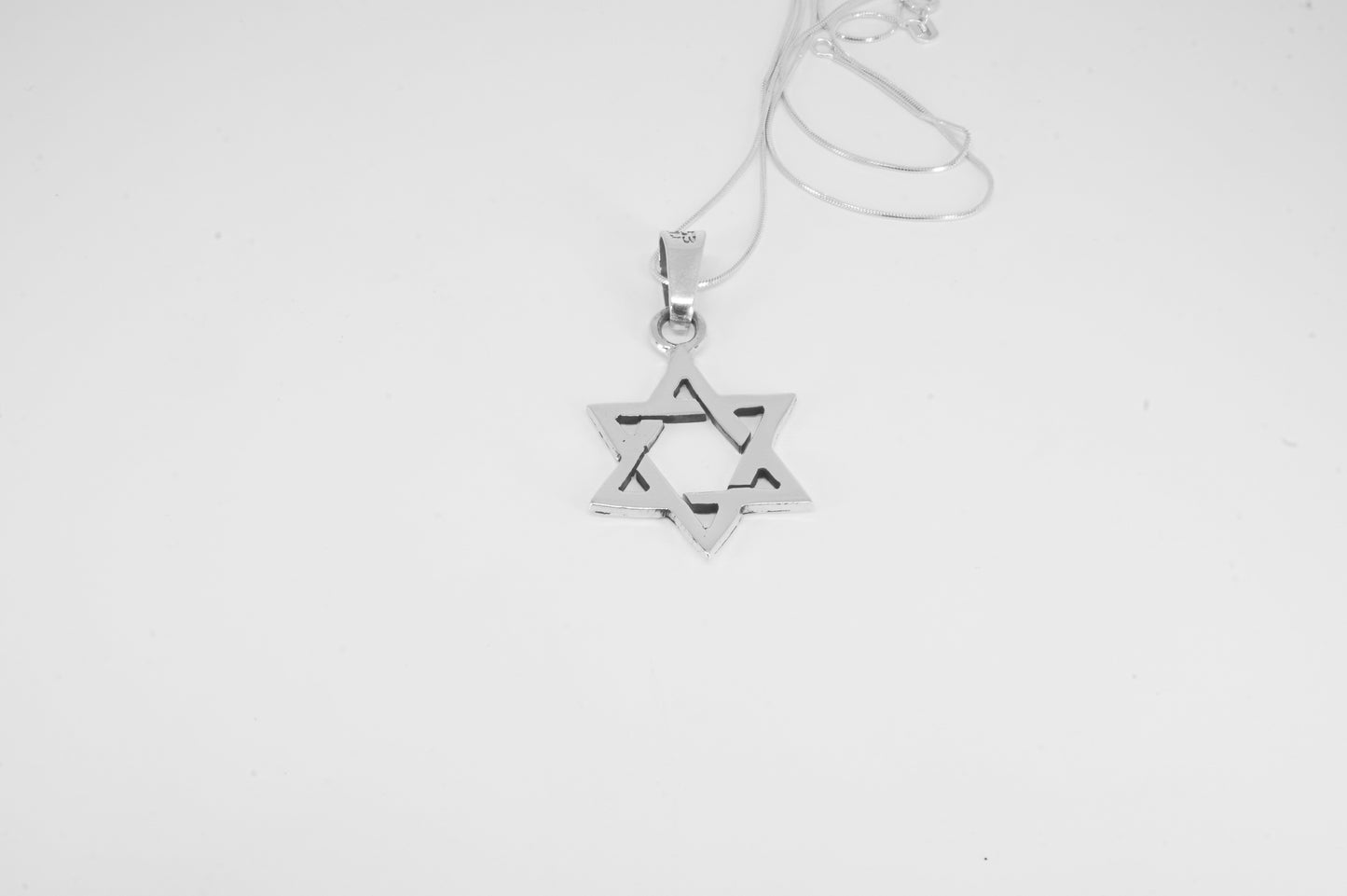 Juego de Dije y Aretes de plata 925, Estrella de David 6 picos