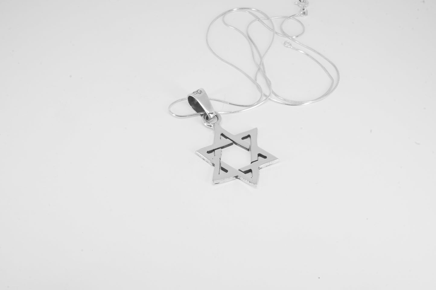 Juego de Dije y Aretes de plata 925, Estrella de David 6 picos