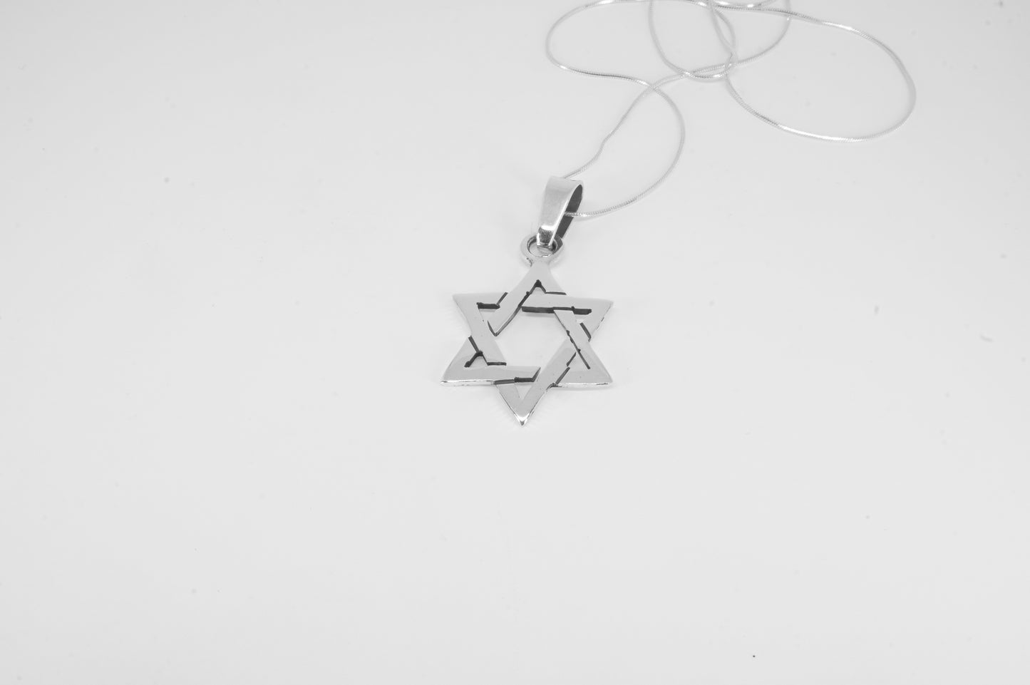 Juego de Dije y Aretes de plata 925, Estrella de David 6 picos
