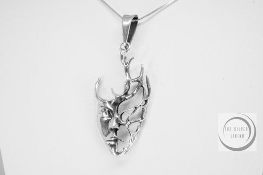 Dije de plata 925, Máscara de teatro mitad solida mitad árbol de vida