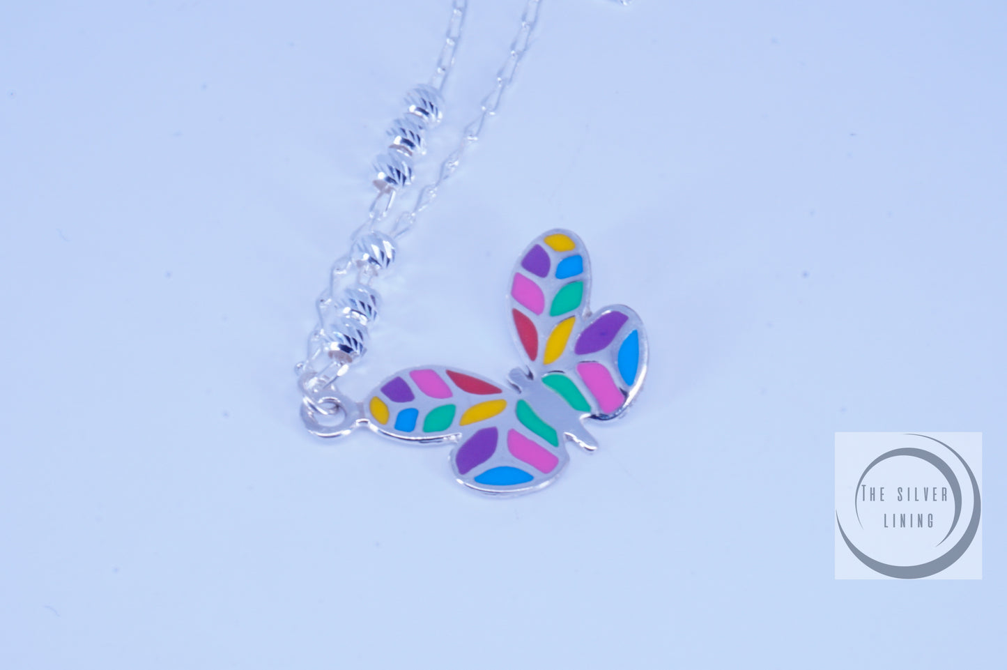 Gargantilla de plata 925, Baby Mariposa con Esmalte