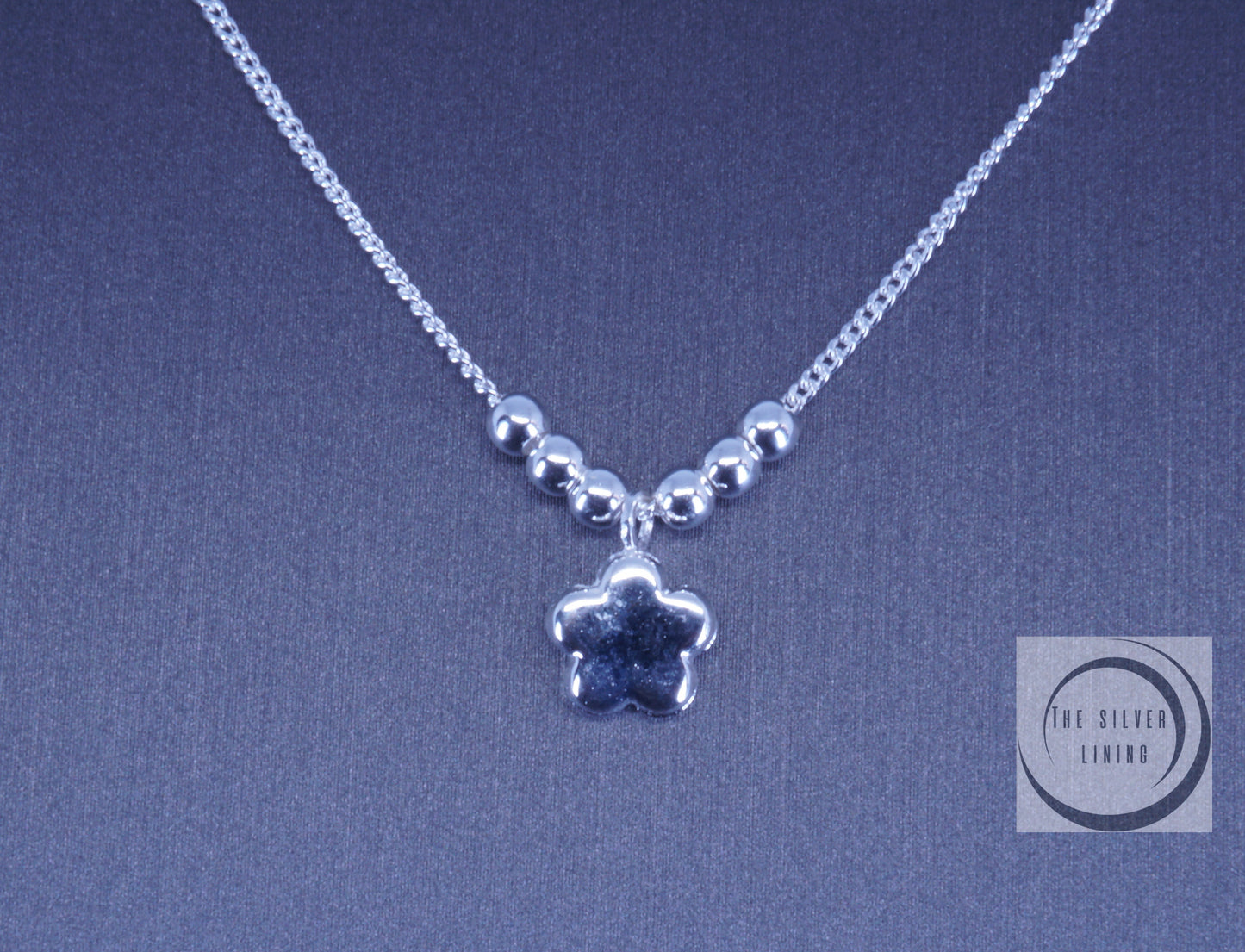 Gargantilla de plata 925, Baby Flor Inflada