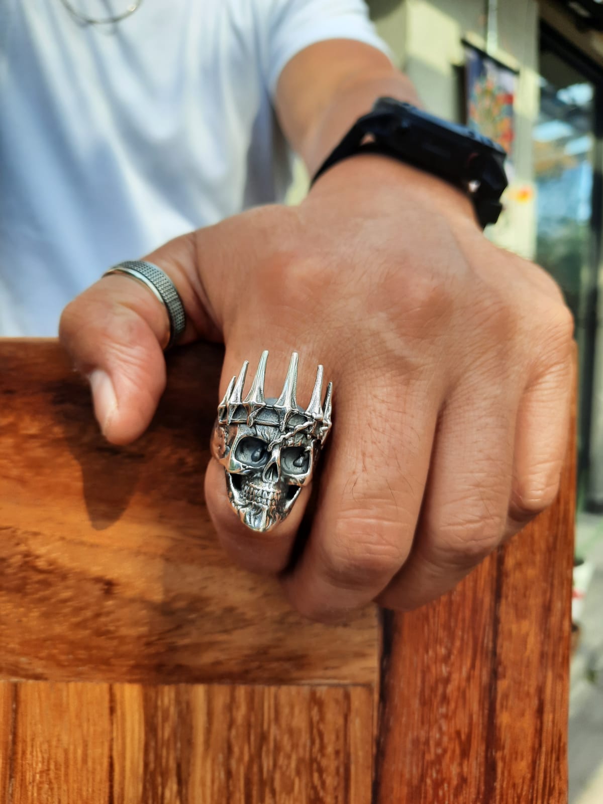 Anillo de Plata 925, Calavera con Corona