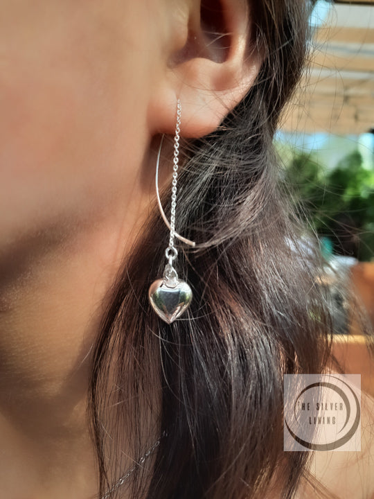 Aretes de plata 925, Corazón baby de globo
