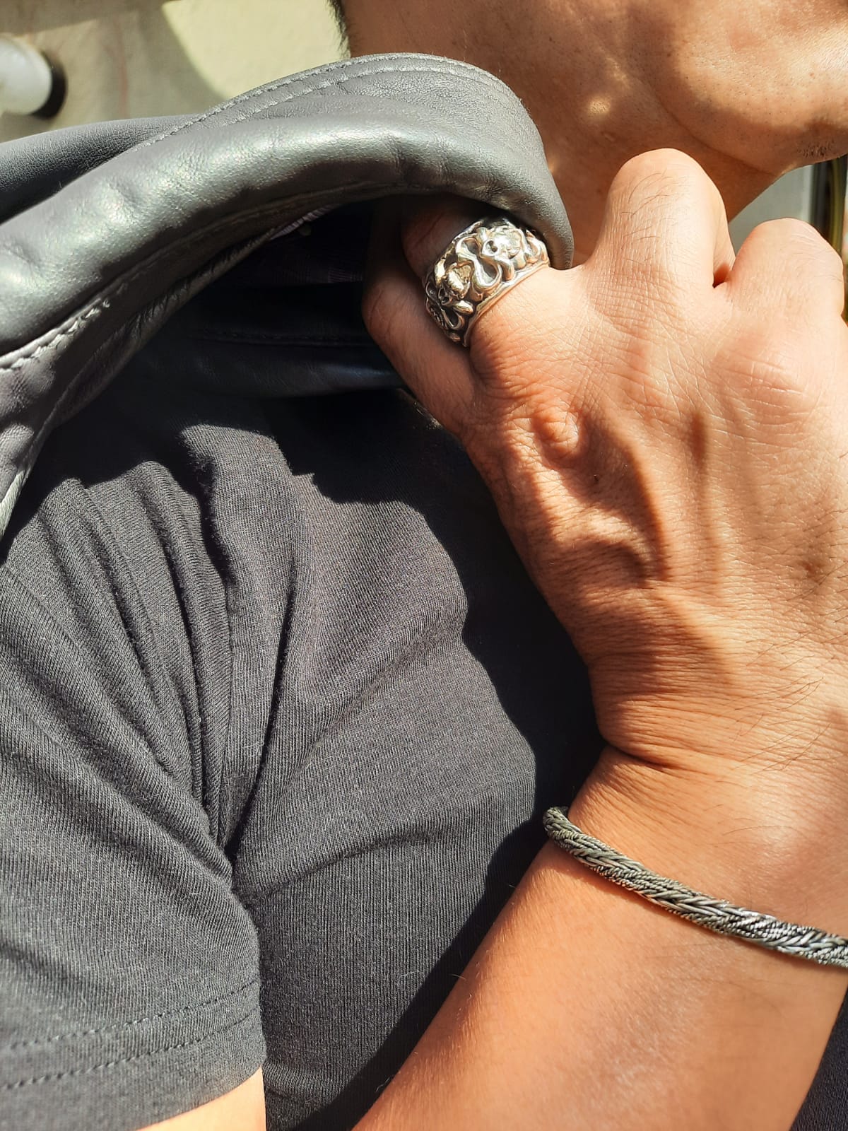 Anillo de plata 925, Argolla gruesa de Calaveras