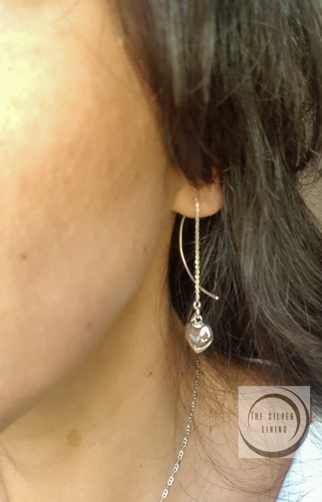 Aretes de plata 925, Corazón baby de globo