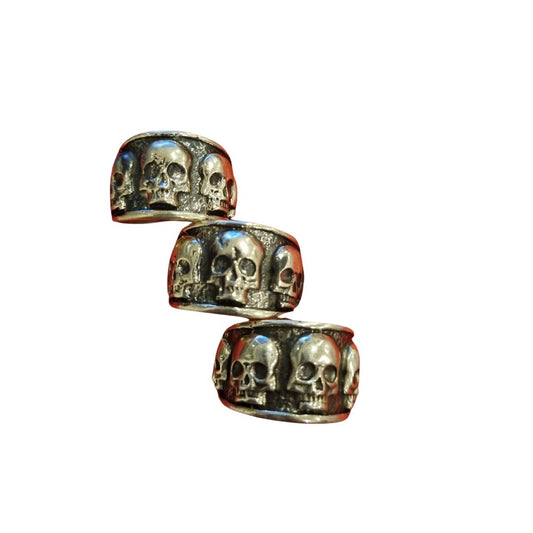 Anillo de plata 925, Argolla gruesa de Calaveras Vertical
