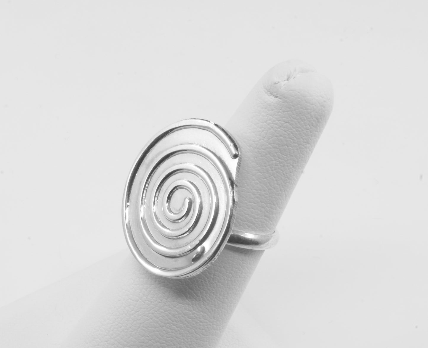 Anillo plata solida 925, espiral plano, talla ajustable