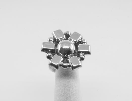 Anillo Plata Solida 925 Sol Estilizado Ajustable