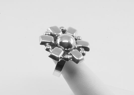 Anillo Plata Solida 925 Sol Estilizado Ajustable