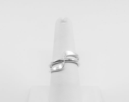 Anillo plata solida 925, signo del infinito bulky estilizado