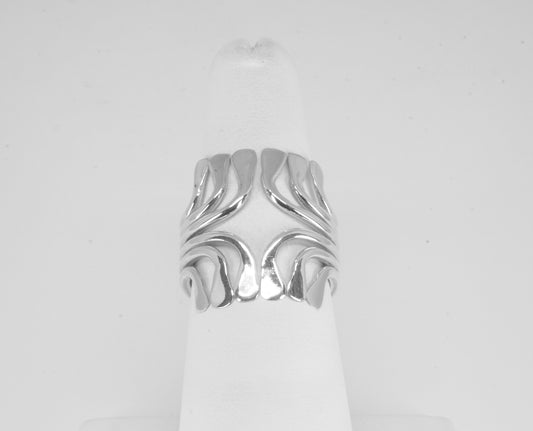 Anillo Plata solida 925, dientes planos 8