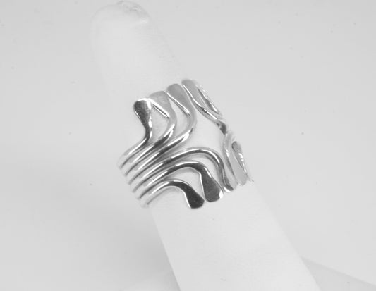 Anillo Plata solida 925, dientes planos 8