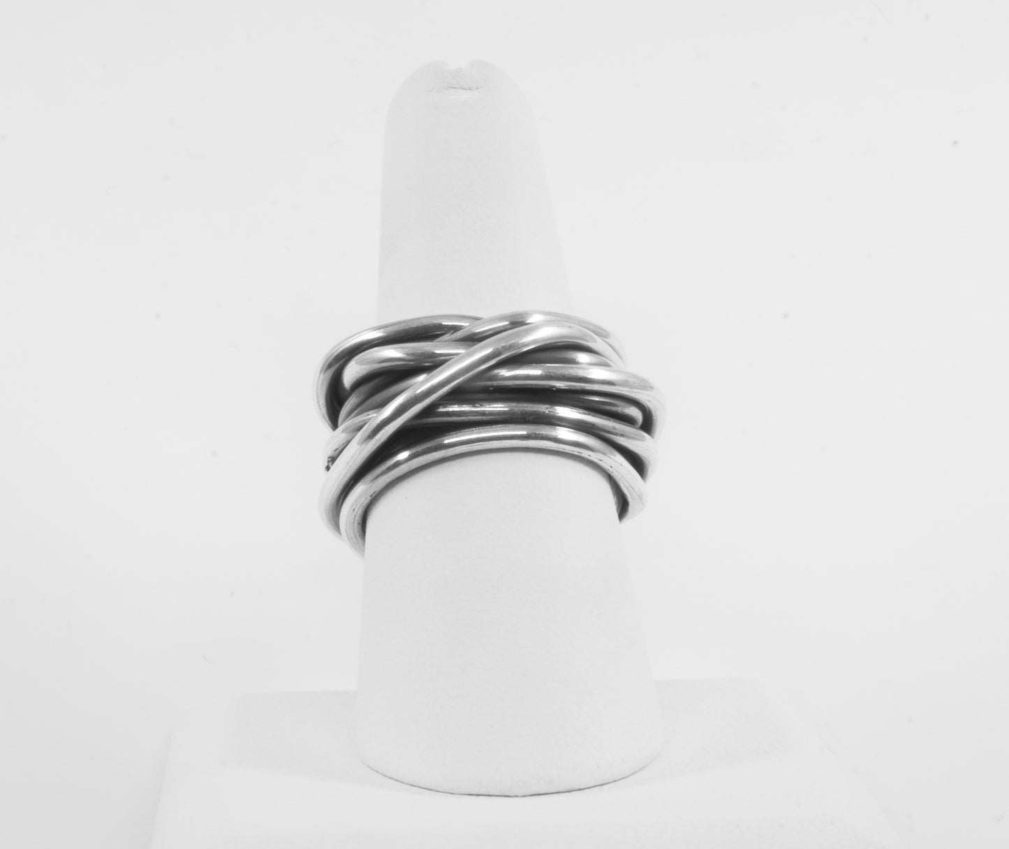 Anillo plata solida 925, múltiples anillos sobrepuestos en barril 14mm