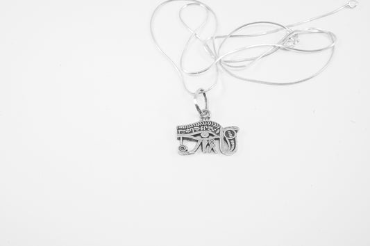 Dije de plata solida 925, Ojo de Horus o Ra (cadena incluída)