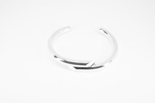 Pulsera de plata 925, 2 troncos lisos sobrepuestos