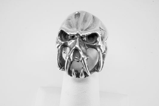 Anillo de Plata 925, Calavera Frontal con Fauces
