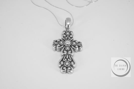Dije de plata 925, Cruz Gótica2 con cadena incluída