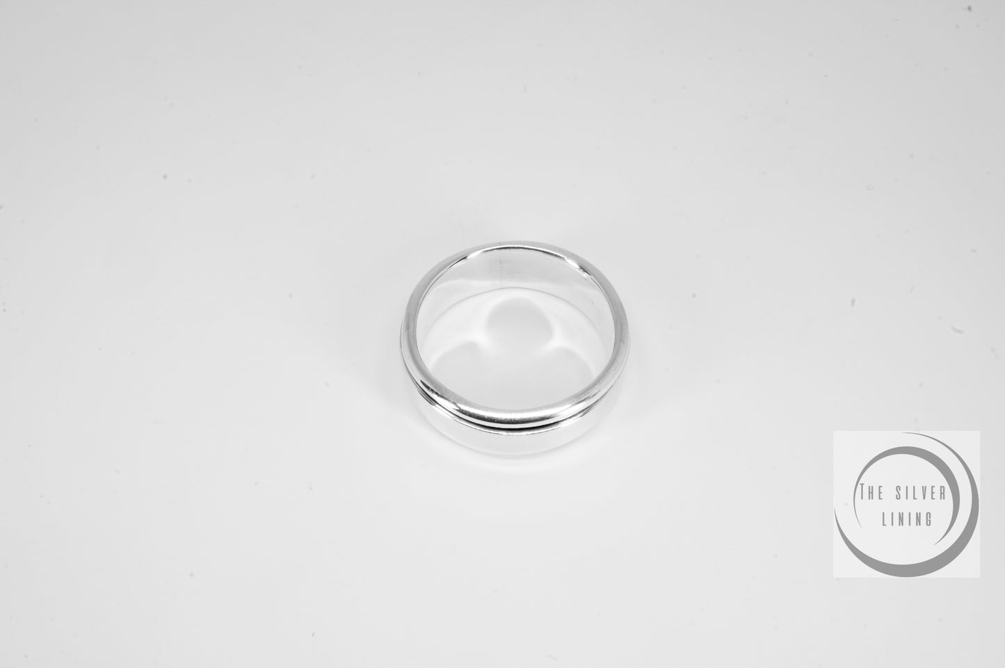 Anillo de plata 925, Spinner liso, estilo minimalista y elegante