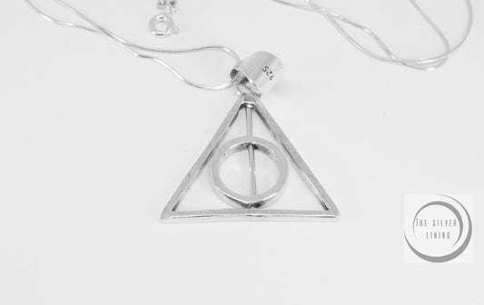 Dije de plata 925, Las Reliquias de la Muerte de Harry Potter con cadena incluída